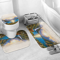 New Zealand Flag Bathroom Set Scenic Nature LT05 Mat Set Only (3 pcs) One Size Multicolor - Polynesian Pride