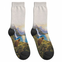 New Zealand Flag Crew Socks Scenic Nature LT05 - Polynesian Pride