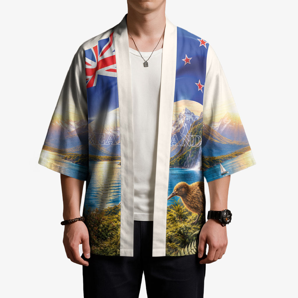New Zealand Flag Kimono Scenic Nature LT05 - Polynesian Pride