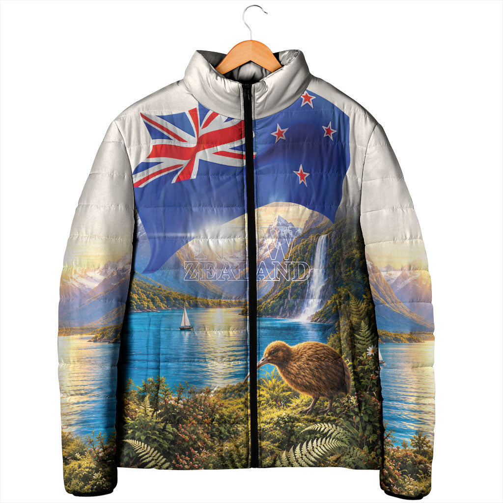 New Zealand Flag Padded Jacket Scenic Nature LT05 - Polynesian Pride