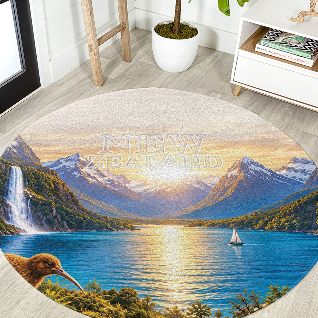 New Zealand Flag Round Carpet Scenic Nature LT05 Multicolor - Polynesian Pride