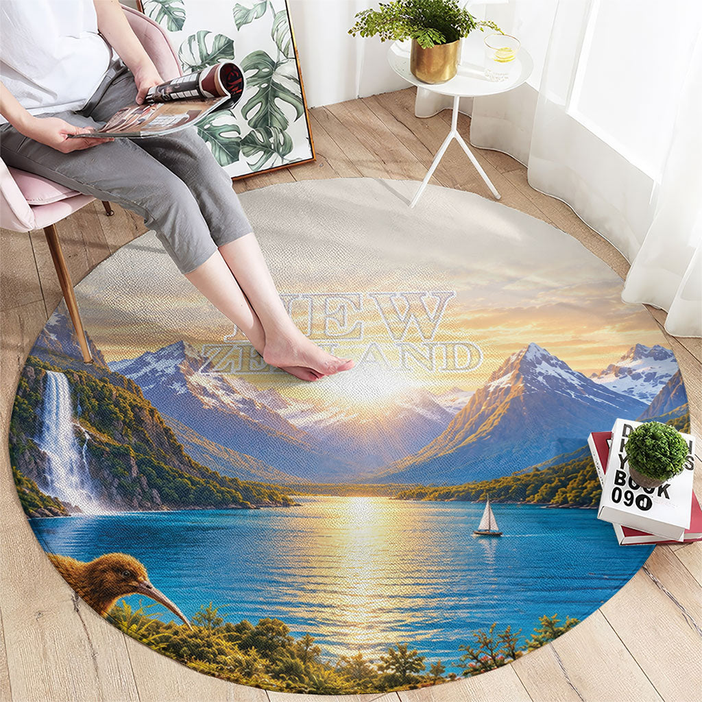 New Zealand Flag Round Carpet Scenic Nature LT05 - Polynesian Pride