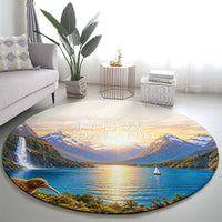 New Zealand Flag Round Carpet Scenic Nature LT05 - Polynesian Pride