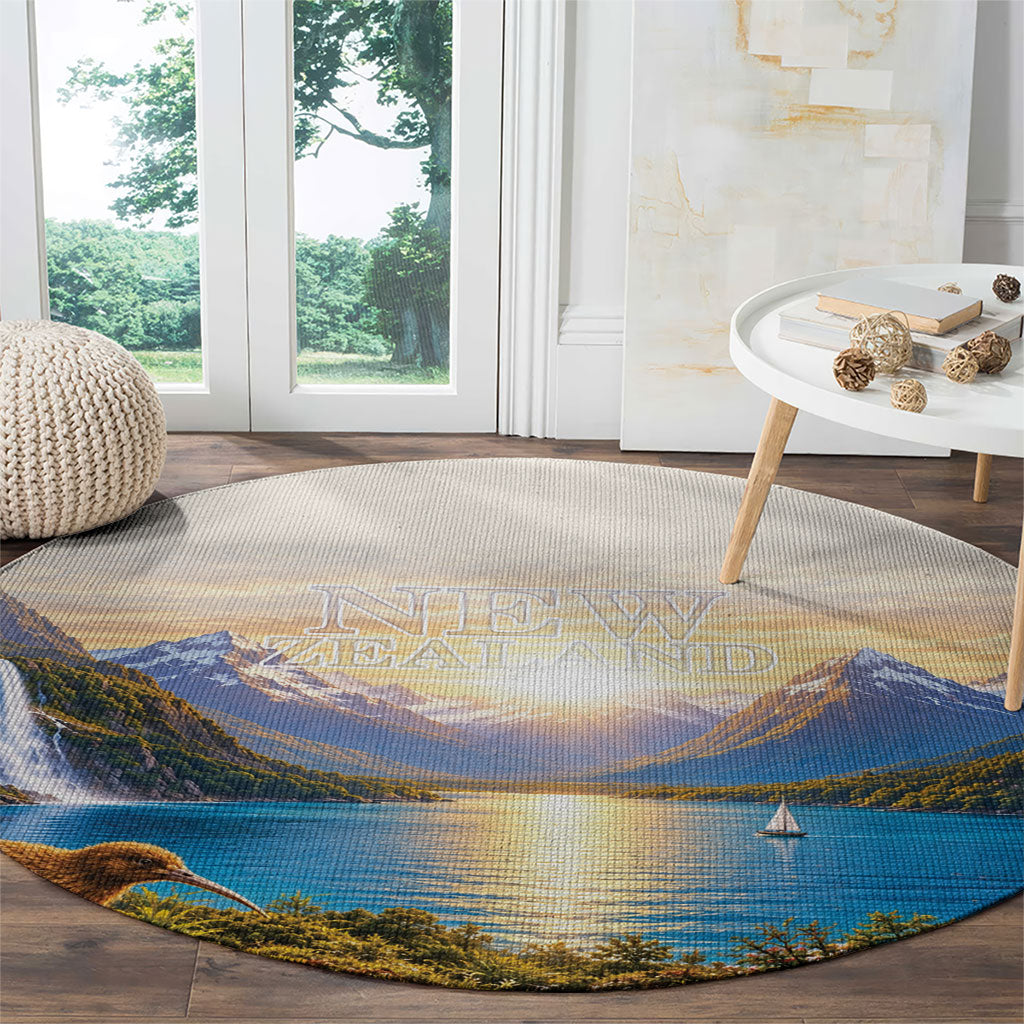 New Zealand Flag Round Carpet Scenic Nature LT05 - Polynesian Pride