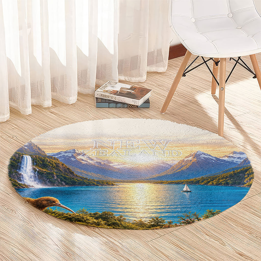 New Zealand Flag Round Carpet Scenic Nature LT05 - Polynesian Pride