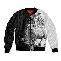New Zealand Aotearoa Hipi Bomber Jacket Maori Pattern LT05 Unisex Black - Polynesian Pride