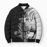 New Zealand Aotearoa Hipi Bomber Puffer Jacket Maori Pattern LT05 Unisex Black - Polynesian Pride
