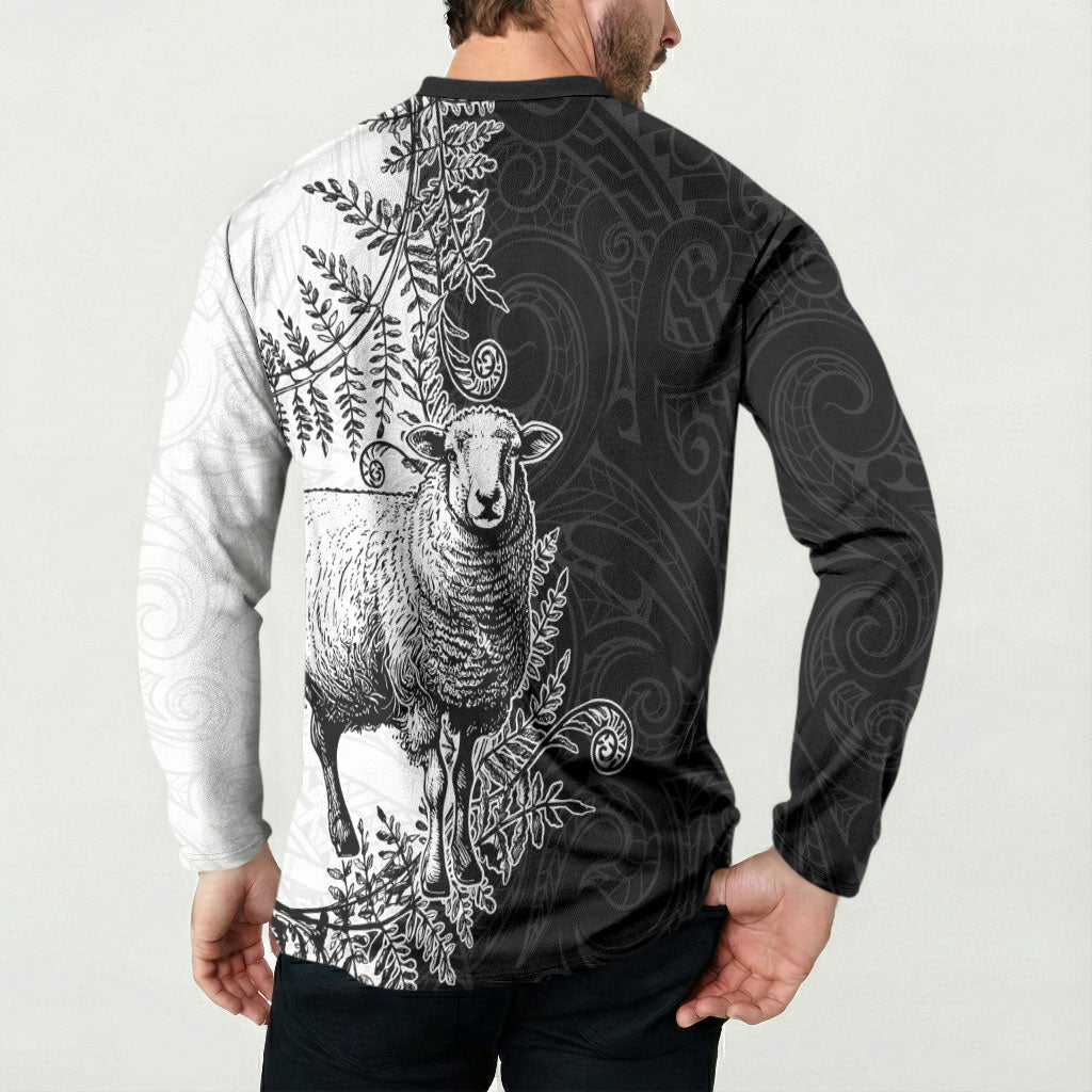 New Zealand Aotearoa Hipi Button Sweatshirt Maori Pattern LT05 - Polynesian Pride