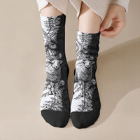 New Zealand Aotearoa Hipi Crew Socks Maori Pattern LT05 Crew Socks Black - Polynesian Pride