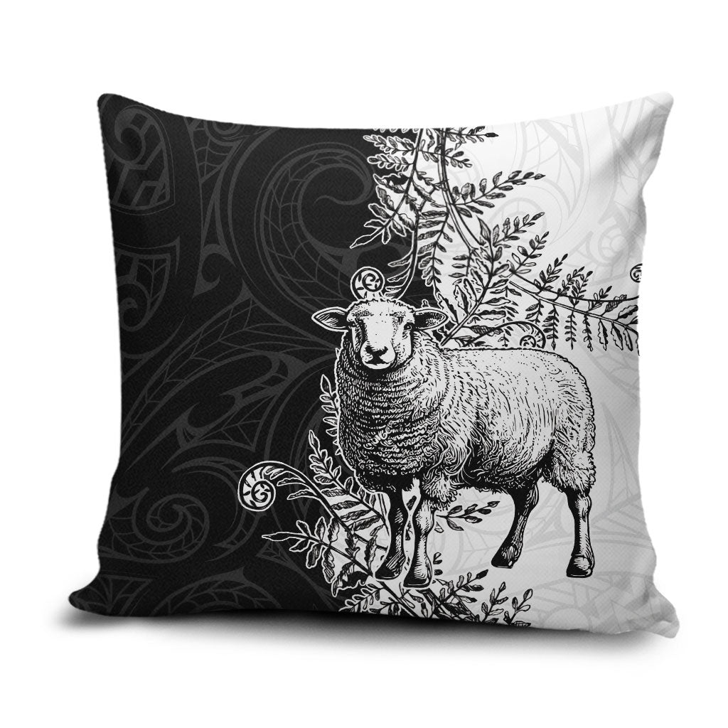 New Zealand Aotearoa Hipi Pillow Cover Maori Pattern LT05 Black - Polynesian Pride