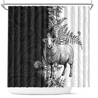 New Zealand Aotearoa Hipi Shower Curtain Maori Pattern LT05 Black - Polynesian Pride