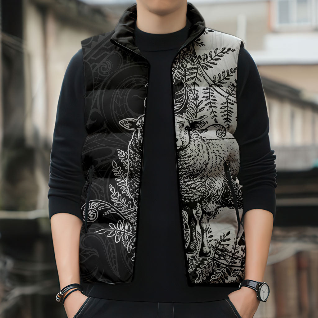 New Zealand Aotearoa Hipi Sleeveless Puffer Jacket Maori Pattern LT05 - Polynesian Pride