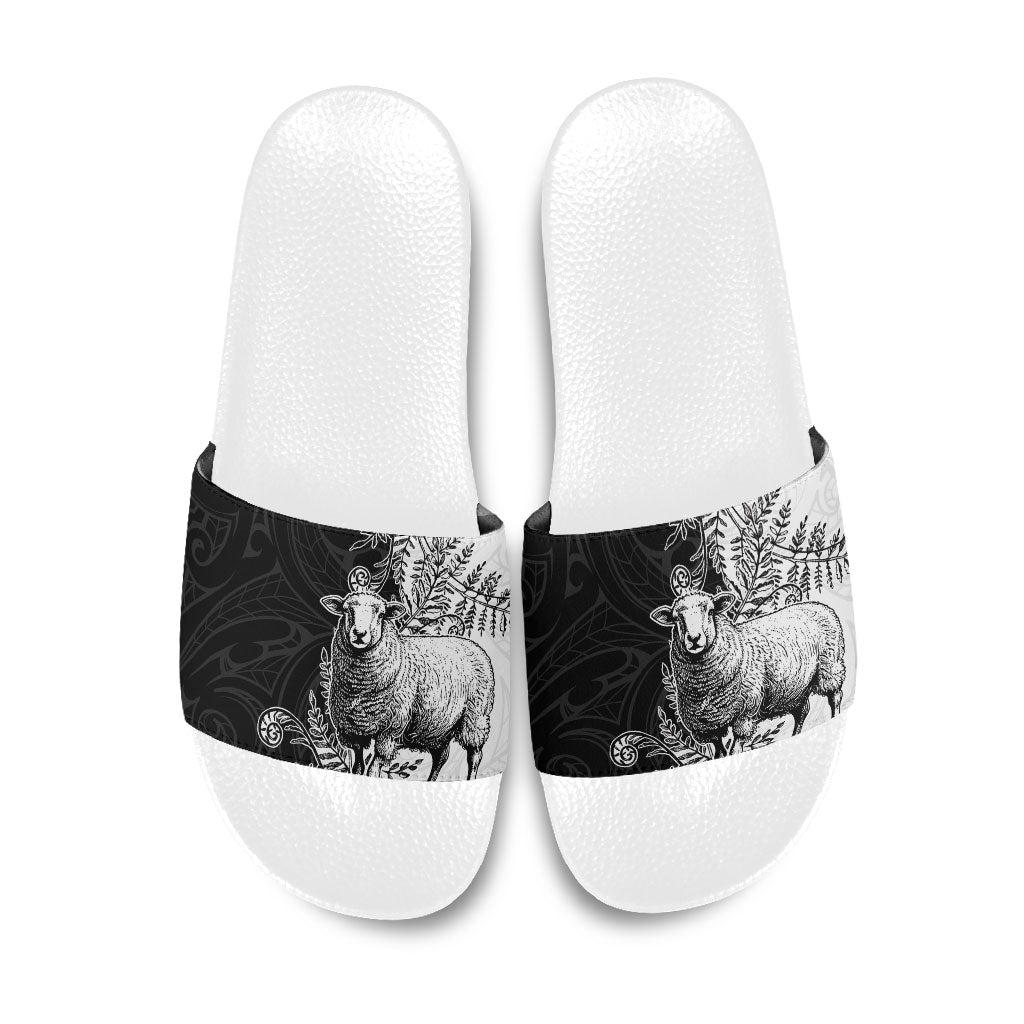 New Zealand Aotearoa Hipi Slide Sandals Maori Pattern LT05 Black - Polynesian Pride