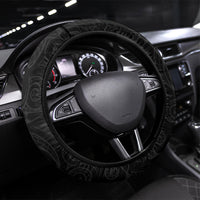 New Zealand Aotearoa Hipi Steering Wheel Cover Maori Pattern LT05 Universal Fit Black - Polynesian Pride