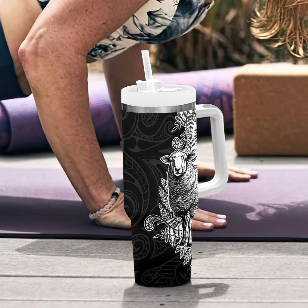New Zealand Aotearoa Hipi Tumbler With Handle Maori Pattern LT05 - Polynesian Pride