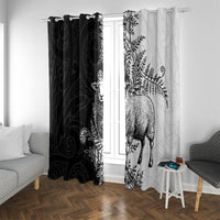 New Zealand Aotearoa Hipi Window Curtain Maori Pattern LT05 With Grommets Black - Polynesian Pride