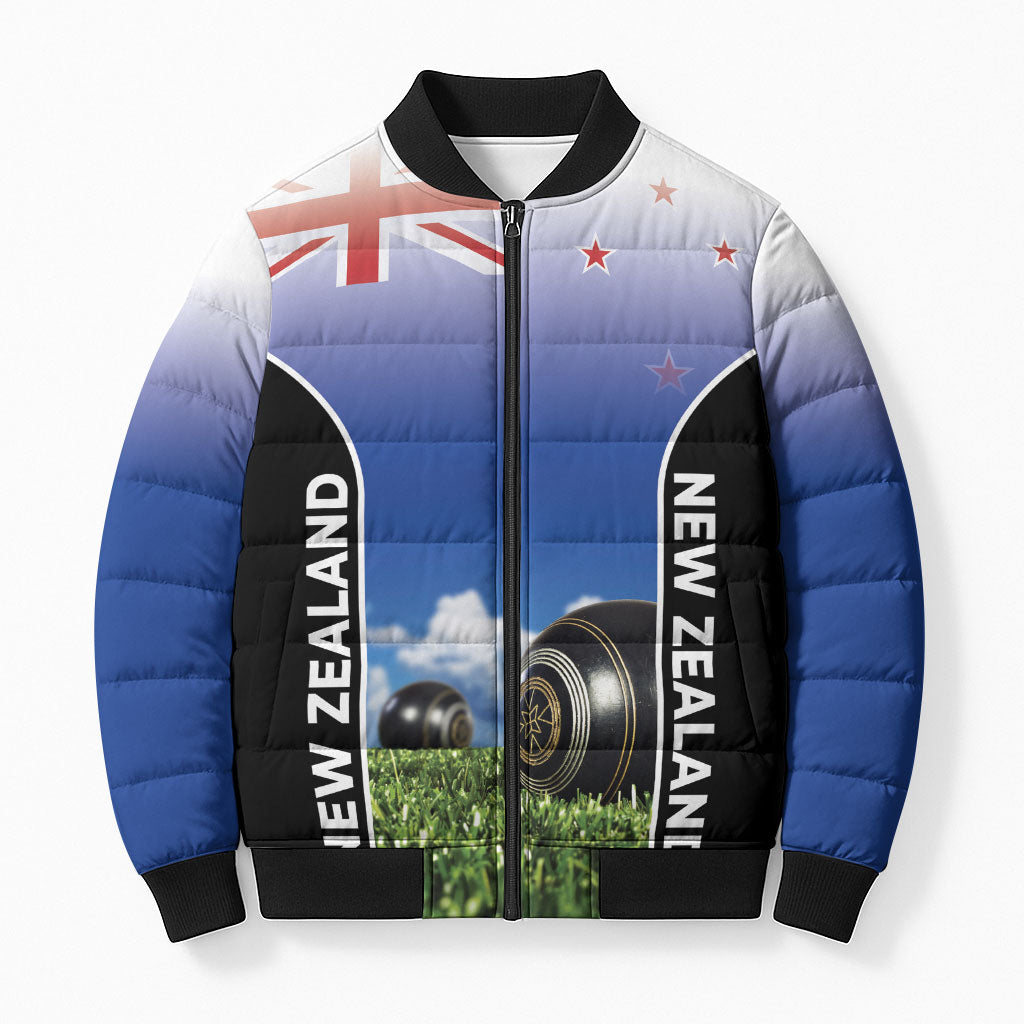 Custom New Zealand Lawn Bowls Bomber Puffer Jacket Unique Style LT05 Unisex Multicolor - Polynesian Pride