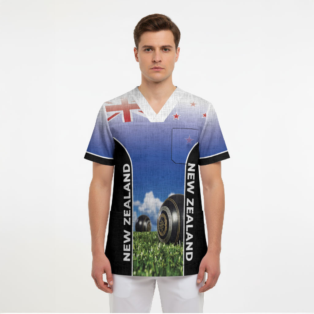 Custom New Zealand Lawn Bowls Scrub Top Unique Style LT05 - Polynesian Pride