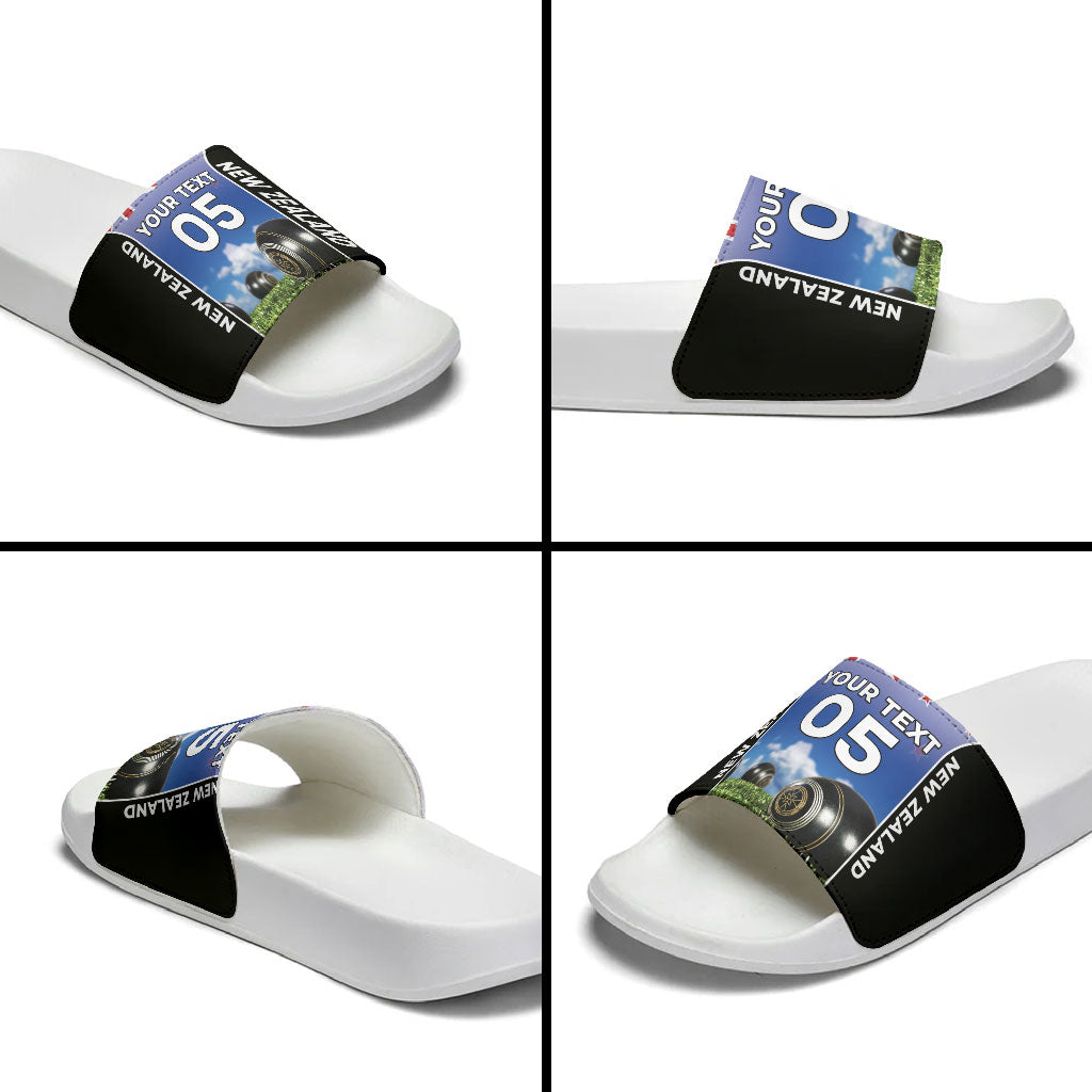 Custom New Zealand Lawn Bowls Slide Sandals Unique Style LT05 - Polynesian Pride