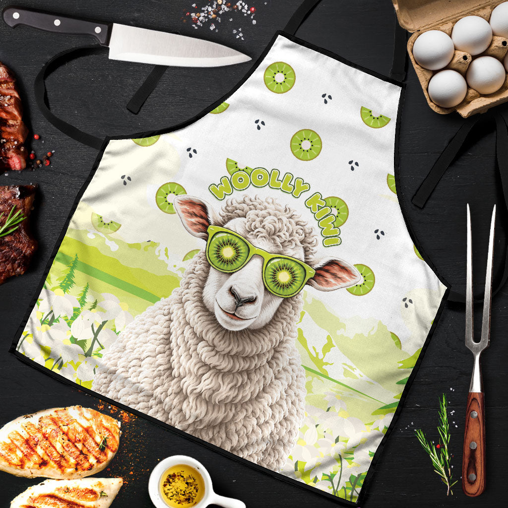 New Zealand Funny Woolly Kiwi Sheep Apron LT05 White - Polynesian Pride
