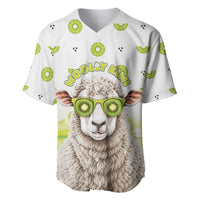 New Zealand Funny Woolly Kiwi Sheep Baseball Jersey LT05 White - Polynesian Pride
