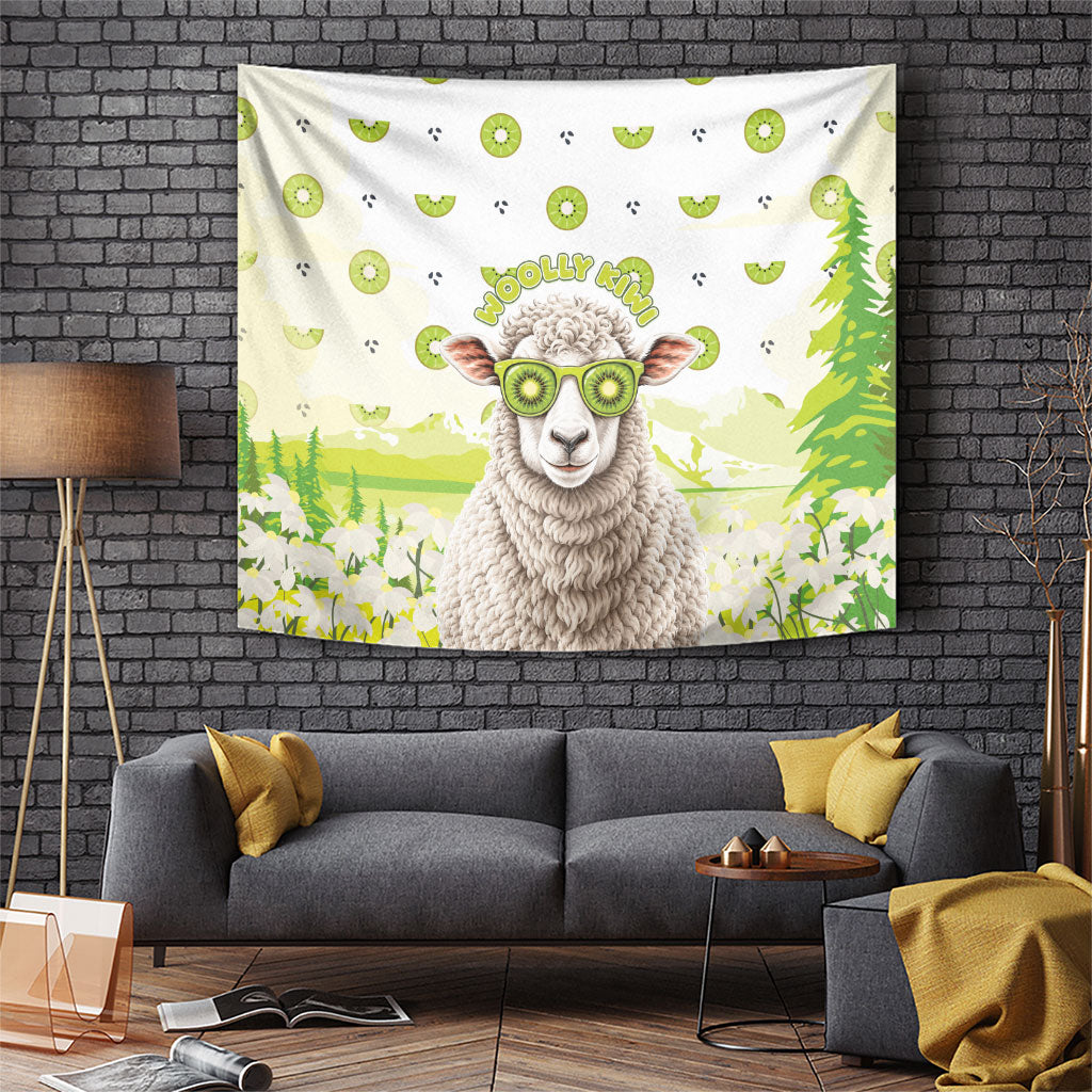 New Zealand Funny Woolly Kiwi Sheep Tapestry LT05 White - Polynesian Pride