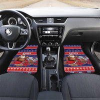 Samoa Christmas Car Mats Samoan Santa Claus Manuia Le Kerisimasi LT05 Set 2pcs - Front Blue - Polynesian Pride
