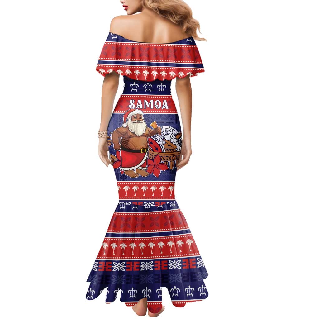 Samoa Christmas Family Matching Mermaid Dress and Hawaiian Shirt Samoan Santa Claus Manuia Le Kerisimasi LT05 - Polynesian Pride