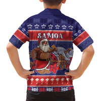 Samoa Christmas Family Matching Off Shoulder Maxi Dress and Hawaiian Shirt Samoan Santa Claus Manuia Le Kerisimasi LT05 - Polynesian Pride
