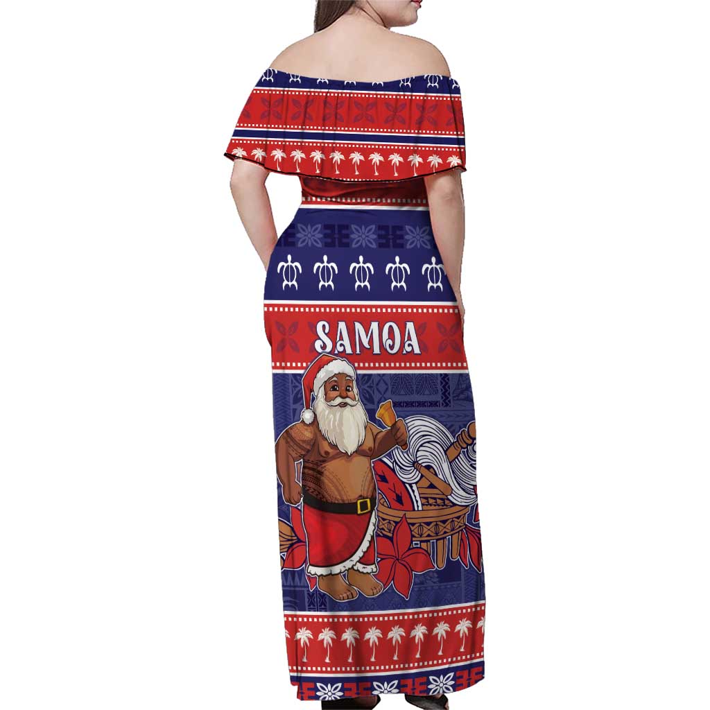Samoa Christmas Family Matching Off Shoulder Maxi Dress and Hawaiian Shirt Samoan Santa Claus Manuia Le Kerisimasi LT05 - Polynesian Pride