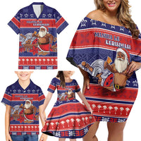 Samoa Christmas Family Matching Off Shoulder Short Dress and Hawaiian Shirt Samoan Santa Claus Manuia Le Kerisimasi LT05 - Polynesian Pride