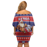 Samoa Christmas Family Matching Off Shoulder Short Dress and Hawaiian Shirt Samoan Santa Claus Manuia Le Kerisimasi LT05 - Polynesian Pride