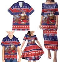 Samoa Christmas Family Matching Puletasi and Hawaiian Shirt Samoan Santa Claus Manuia Le Kerisimasi LT05 - Polynesian Pride