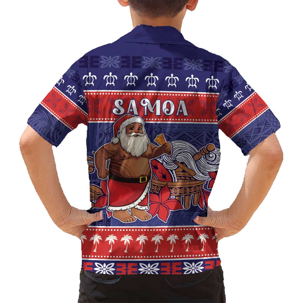 Samoa Christmas Family Matching Summer Maxi Dress and Hawaiian Shirt Samoan Santa Claus Manuia Le Kerisimasi LT05 - Polynesian Pride