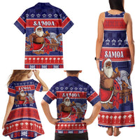 Samoa Christmas Family Matching Tank Maxi Dress and Hawaiian Shirt Samoan Santa Claus Manuia Le Kerisimasi LT05 - Polynesian Pride