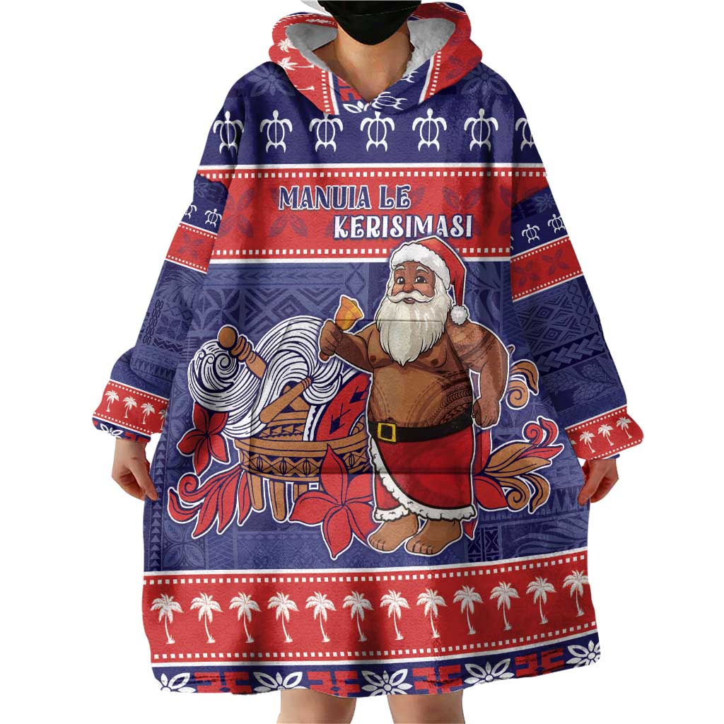 Samoa Christmas Wearable Blanket Hoodie Samoan Santa Claus Manuia Le Kerisimasi LT05 - Polynesian Pride