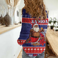 Samoa Christmas Women Casual Shirt Samoan Santa Claus Manuia Le Kerisimasi LT05 - Polynesian Pride