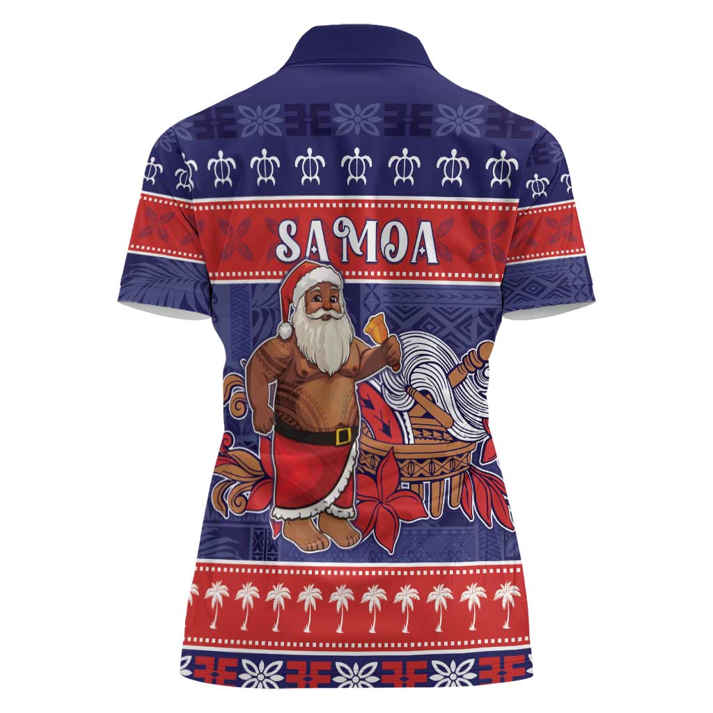 Samoa Christmas Women Polo Shirt Samoan Santa Claus Manuia Le Kerisimasi LT05 - Polynesian Pride