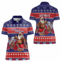Samoa Christmas Women Polo Shirt Samoan Santa Claus Manuia Le Kerisimasi LT05 - Polynesian Pride