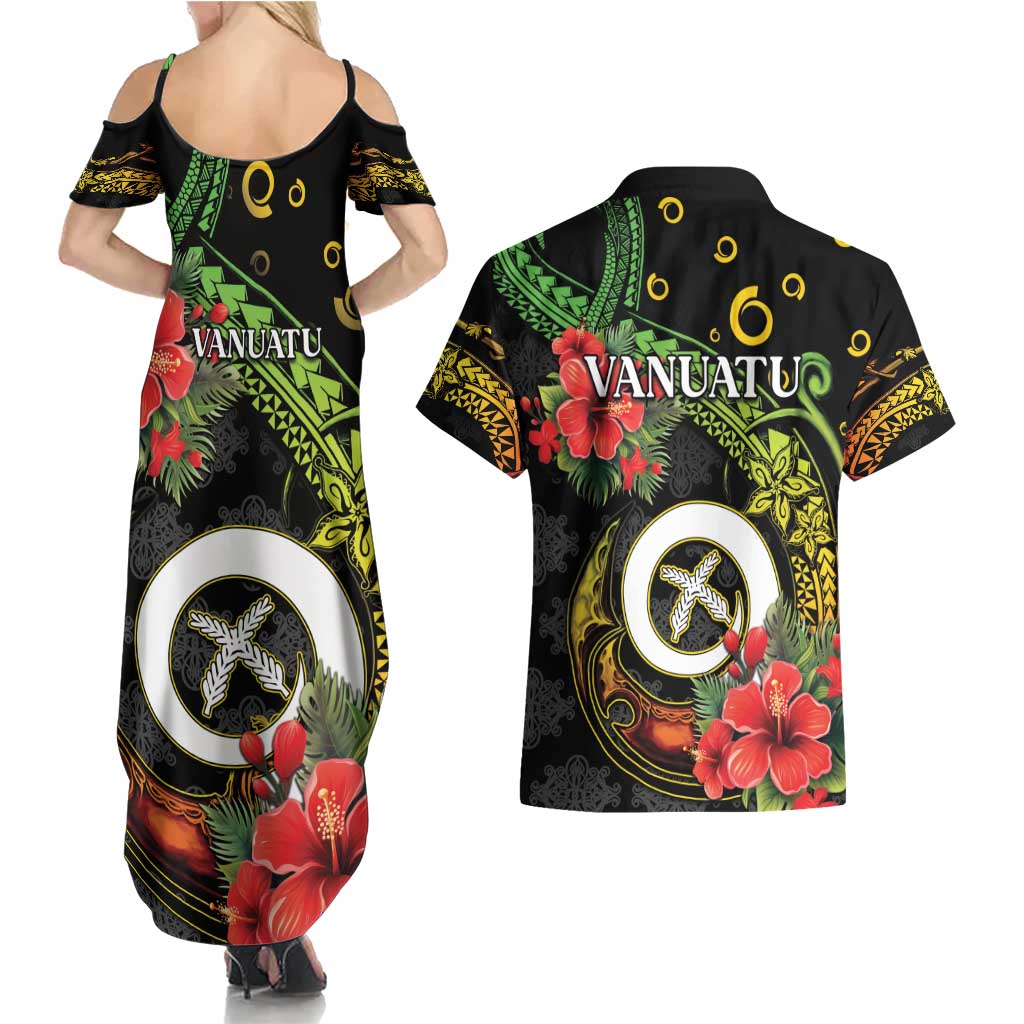 Love Vanuatu Christmas Couples Matching Summer Maxi Dress and Hawaiian Shirt God Yumi Polynesian Tribal Pattern LT05 - Polynesian Pride