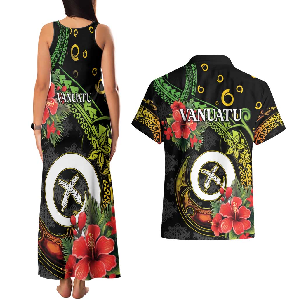 Love Vanuatu Christmas Couples Matching Tank Maxi Dress and Hawaiian Shirt God Yumi Polynesian Tribal Pattern LT05 - Polynesian Pride