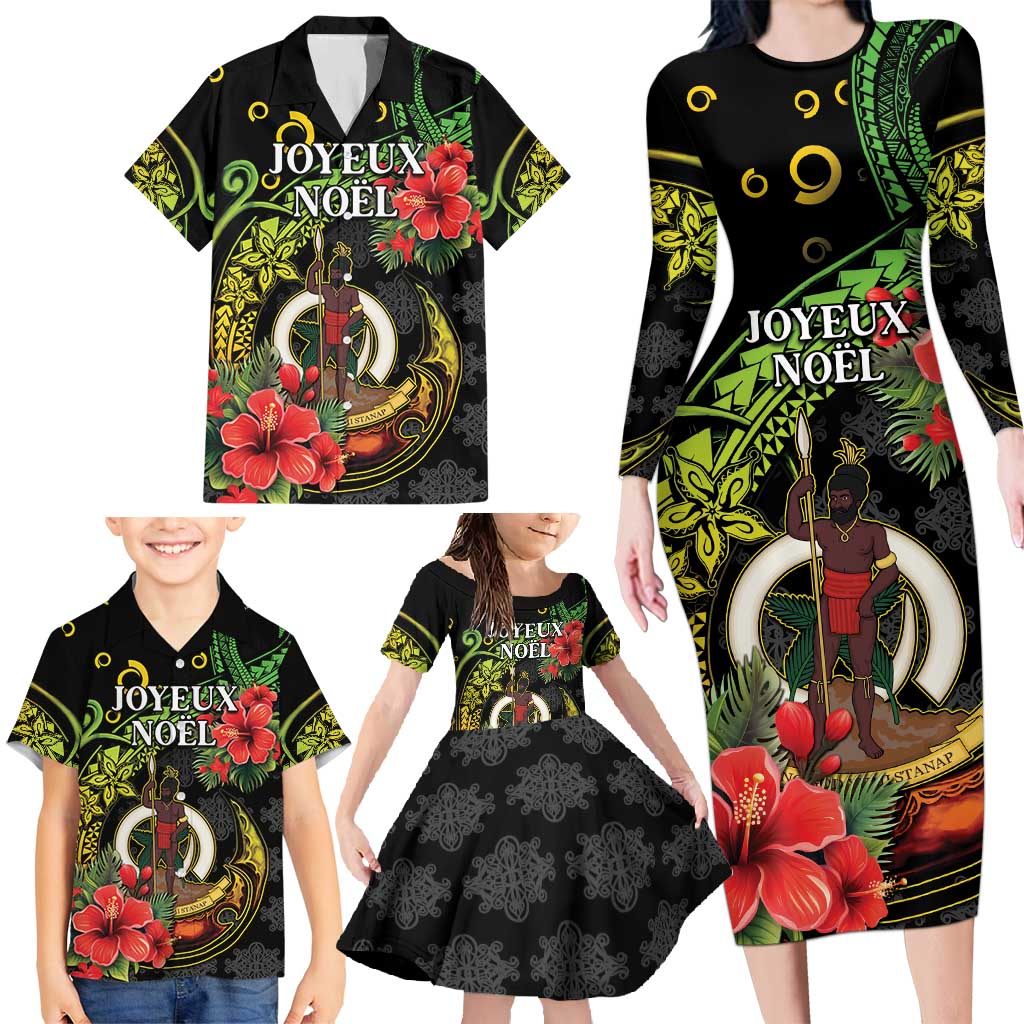 Love Vanuatu Christmas Family Matching Long Sleeve Bodycon Dress and Hawaiian Shirt God Yumi Polynesian Tribal Pattern LT05 - Polynesian Pride