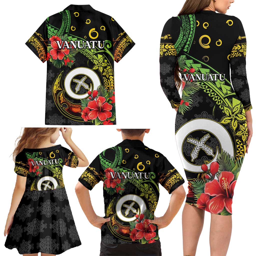 Love Vanuatu Christmas Family Matching Long Sleeve Bodycon Dress and Hawaiian Shirt God Yumi Polynesian Tribal Pattern LT05 - Polynesian Pride