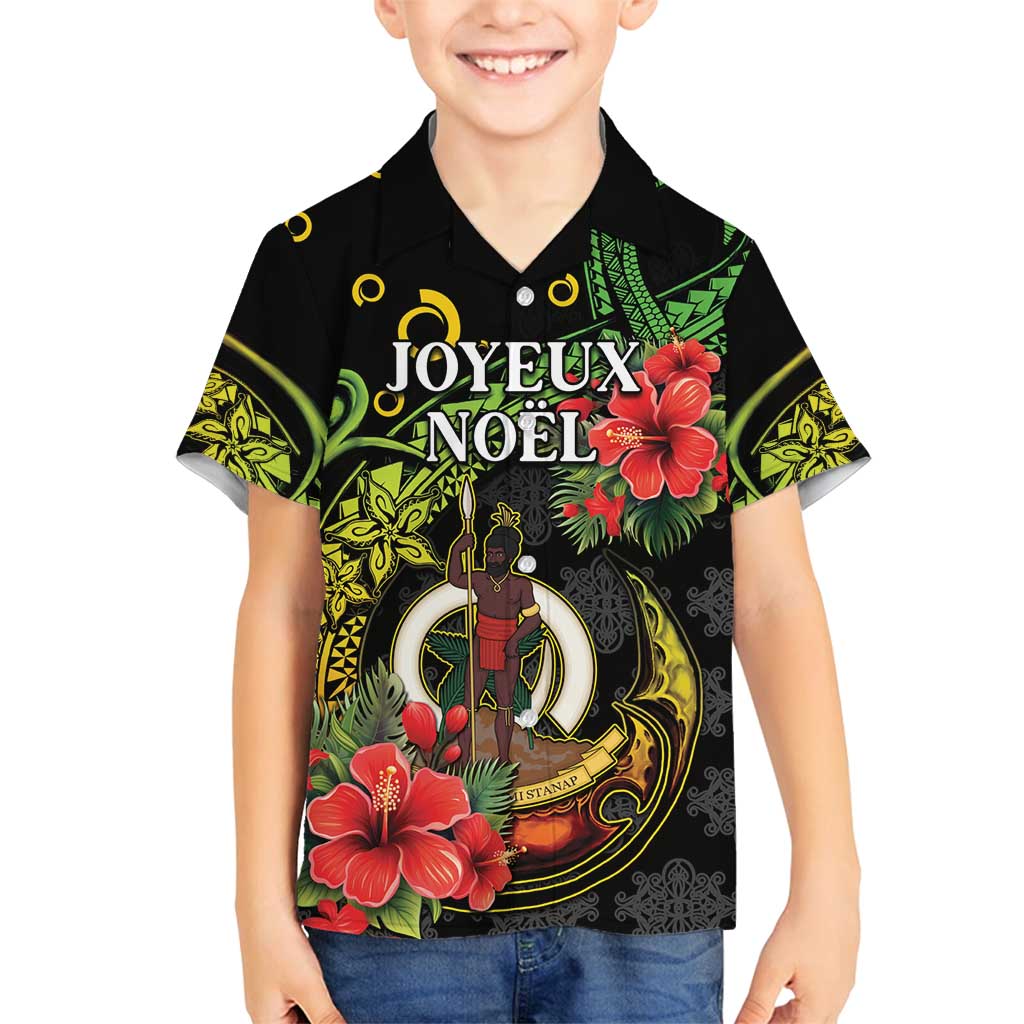 Love Vanuatu Christmas Family Matching Long Sleeve Bodycon Dress and Hawaiian Shirt God Yumi Polynesian Tribal Pattern LT05 Son's Shirt Black - Polynesian Pride