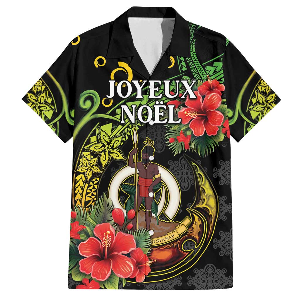Love Vanuatu Christmas Family Matching Off Shoulder Maxi Dress and Hawaiian Shirt God Yumi Polynesian Tribal Pattern LT05 Dad's Shirt - Short Sleeve Black - Polynesian Pride