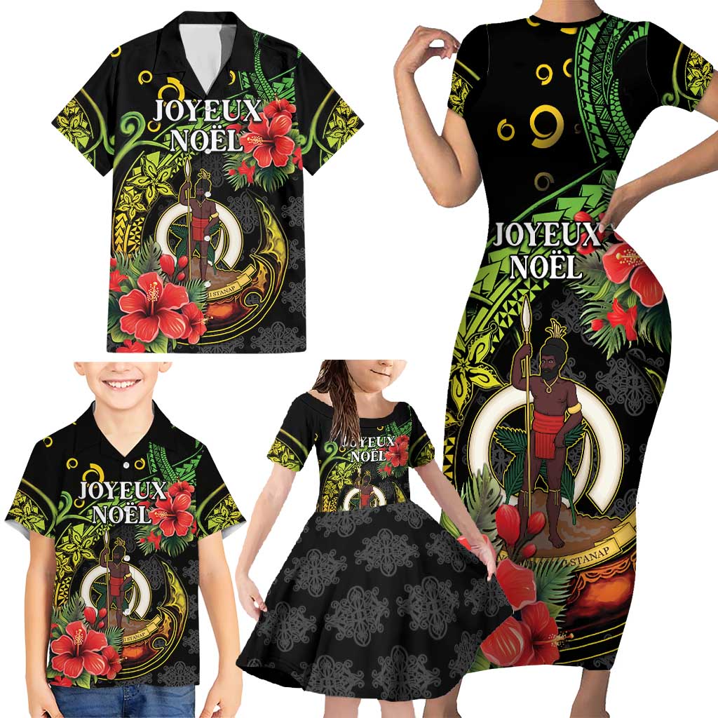 Love Vanuatu Christmas Family Matching Short Sleeve Bodycon Dress and Hawaiian Shirt God Yumi Polynesian Tribal Pattern LT05 - Polynesian Pride