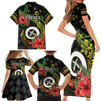 Love Vanuatu Christmas Family Matching Short Sleeve Bodycon Dress and Hawaiian Shirt God Yumi Polynesian Tribal Pattern LT05 - Polynesian Pride