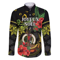 Love Vanuatu Christmas Family Matching Summer Maxi Dress and Hawaiian Shirt God Yumi Polynesian Tribal Pattern LT05 Dad's Shirt - Long Sleeve Black - Polynesian Pride