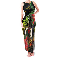 Love Vanuatu Christmas Family Matching Tank Maxi Dress and Hawaiian Shirt God Yumi Polynesian Tribal Pattern LT05 Mom's Dress Black - Polynesian Pride