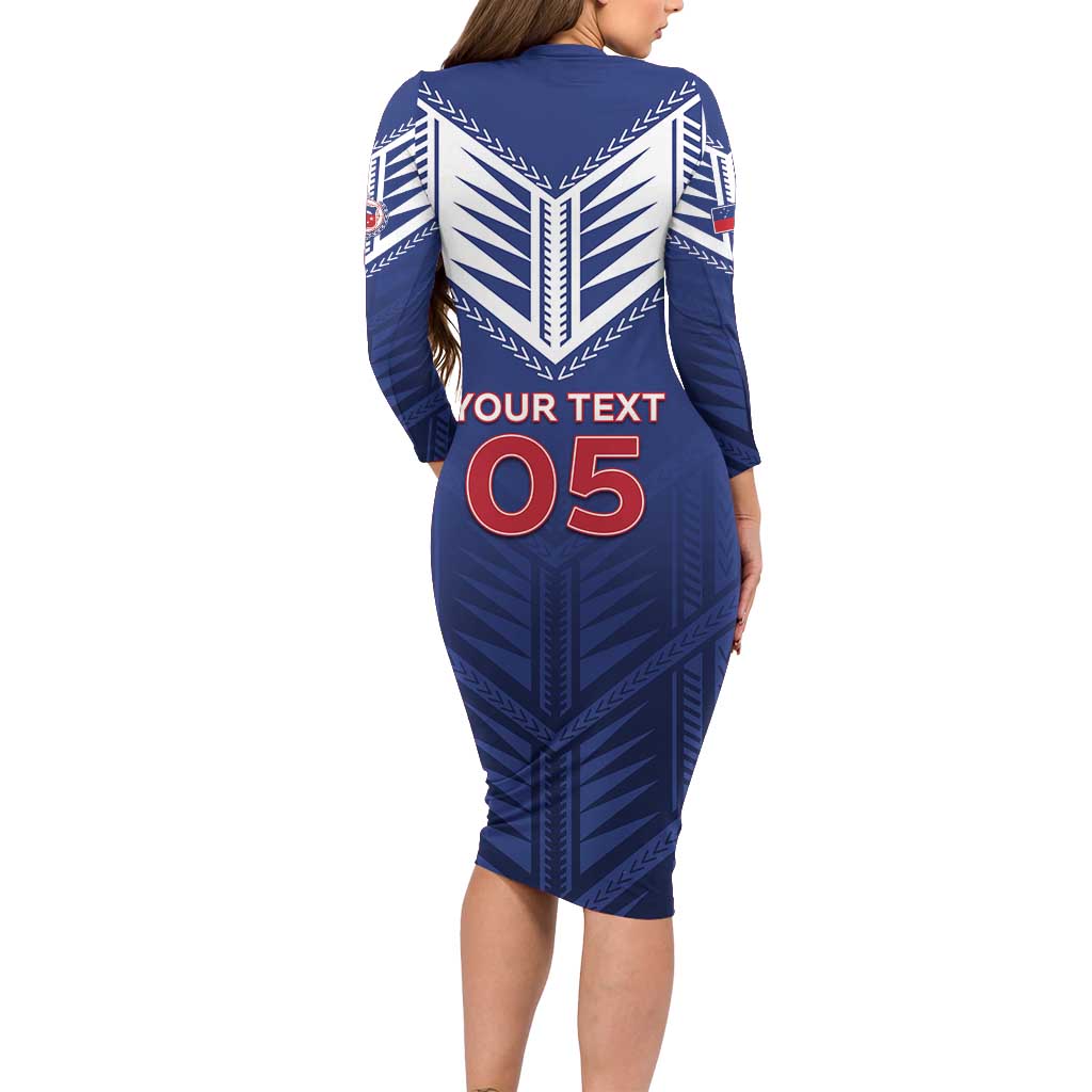 Super Toa Samoa Rugby Custom Family Matching Long Sleeve Bodycon Dress and Hawaiian Shirt Warrior Spirit LT05 - Polynesian Pride